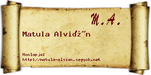 Matula Alvián névjegykártya